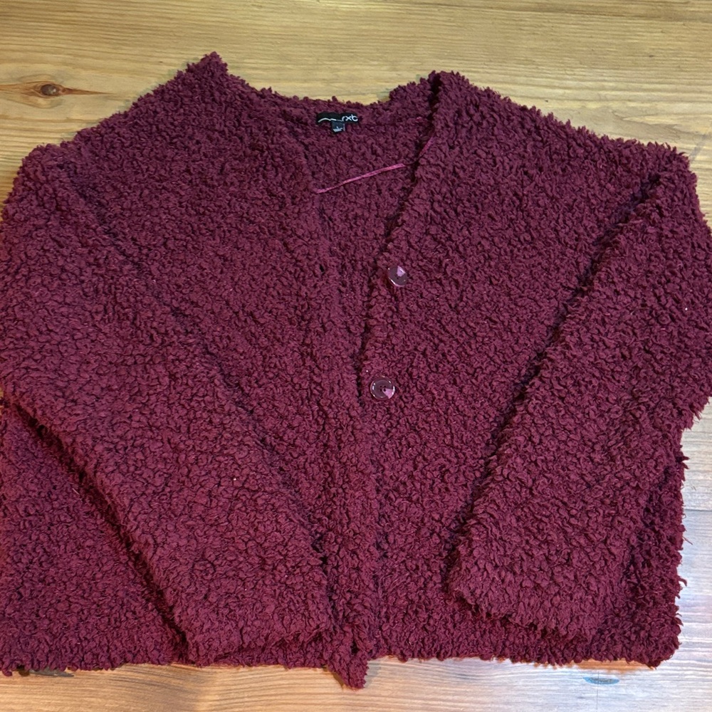 RXB Maroon Textured Cardigan